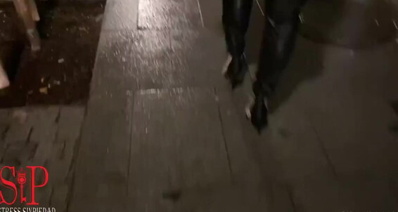 Mistress Sinpiedad Nicknamed Sinpiedad Onlyfans Last Nigth Walking With Leather Outfit In Madrid Would You Like To Come After My Heels